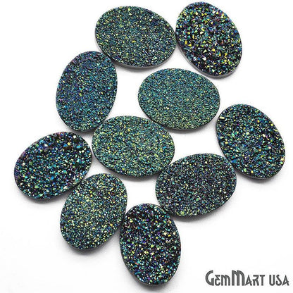 Plain Druzy 13x18mm Oval Shape Loose Cabochon (Pick Your Color) - GemMartUSA