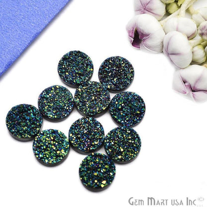 Titanium Druzy Cabochon 12mm Round Druzy (Pick Your Color) - GemMartUSA