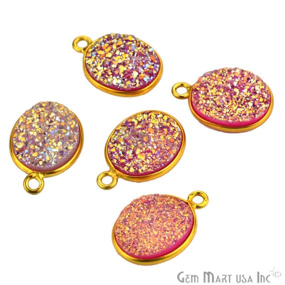 druzy connector beads, druzy connector