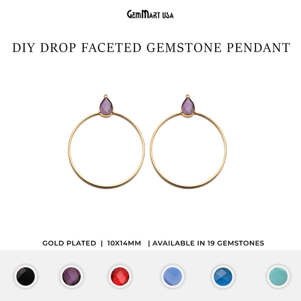 Drop Faceted Gemstone 56x45mm...