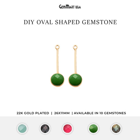 DIY Gemstone Long Dangle Drop Gold Plated Chandelier Earring Connector 1 Pair