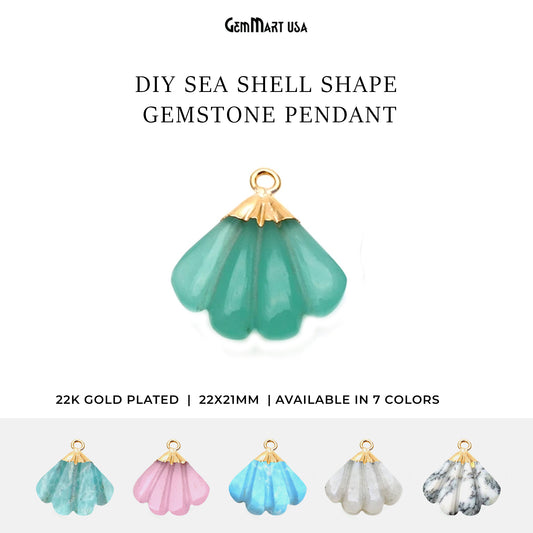 Sea Shell Gemstone Charm