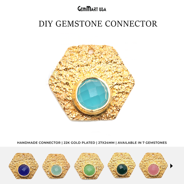 DIY Gemstone 27x24mm Gold...