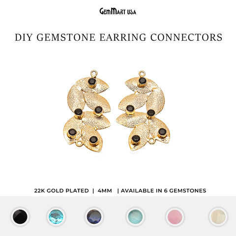 Gemstone 49x24mm Gold Leaf Finding Earring Connector