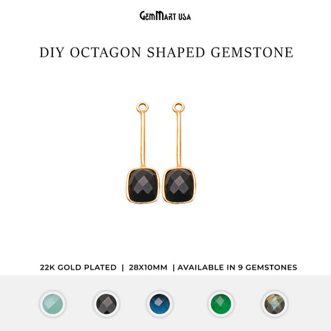 DIY Gemstone 28x10mm Long Dangle Drop Gold Plated Chandelier Earrings Connector 1 Pair