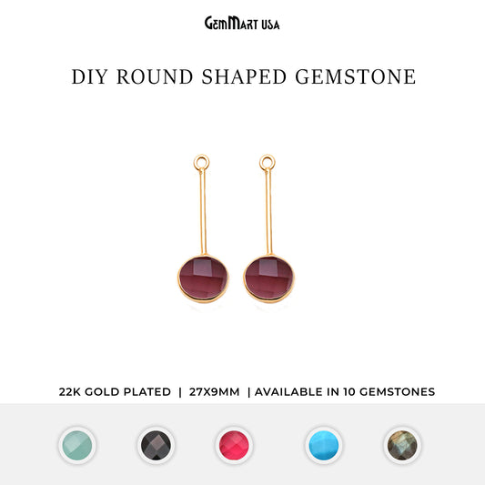 DIY Gemstone Long Dangle Drop Chandelier Earring Connector 1 Pair (Pick Stone)