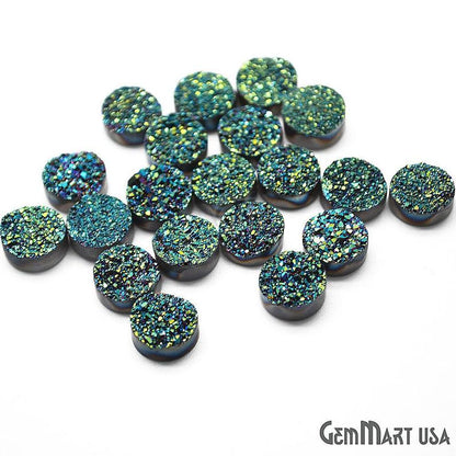 Plain Druzy 10mm Round Shape Loose Cabochon (Pick Your Color)