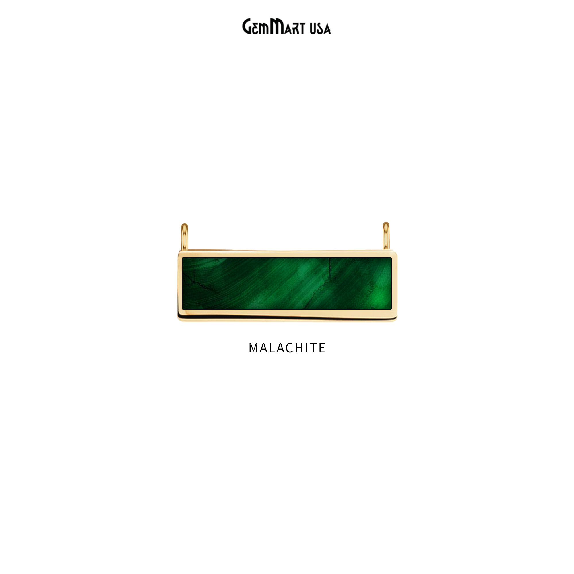 22k Gold Plated 15x7mm Rectangle Shape Double Bail Bar Pendant (50022)