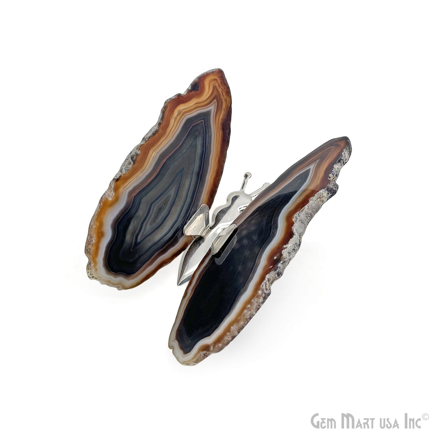 Black Agate Slice Butterfly, Natural Agate Décor, Butterfly Wing Home Décor, Agate Geode, Natural Gemstone Butterfly, Housewarming Gift