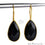 24k gold plated Black Onyx Smooth 23x13mm Bezel Pears shape Connector Earring (BOER-90023) - GemMartUSA (762682310703)