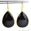 Black Onyx Smooth 24k gold plated 31x21mm Bezel Pears shape Connector Earring (BOER-90025) - GemMartUSA (762680803375)