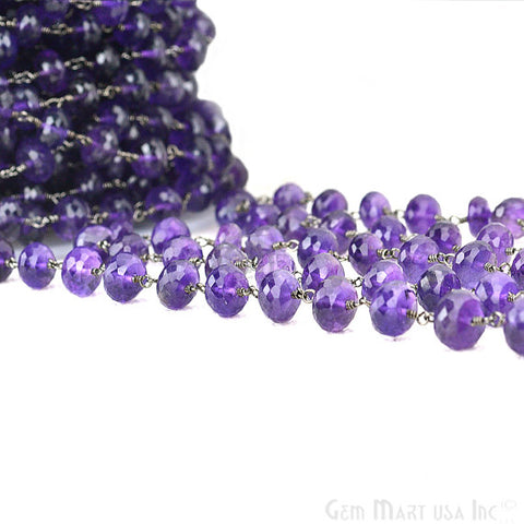 Amethyst Oxidized Wire Wrapped Beads Rosary Chains (762756333615)