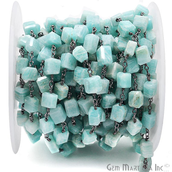 Amazonite Large Beads Oxidized...
