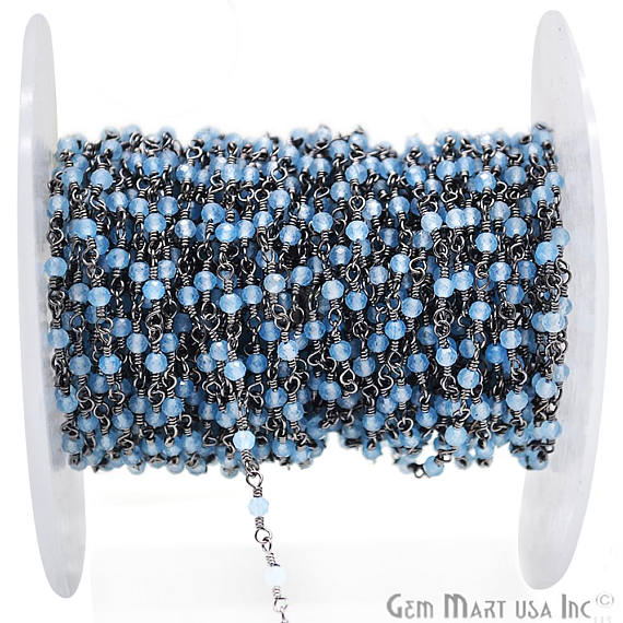 Light Blue Chalcedony Oxidized...