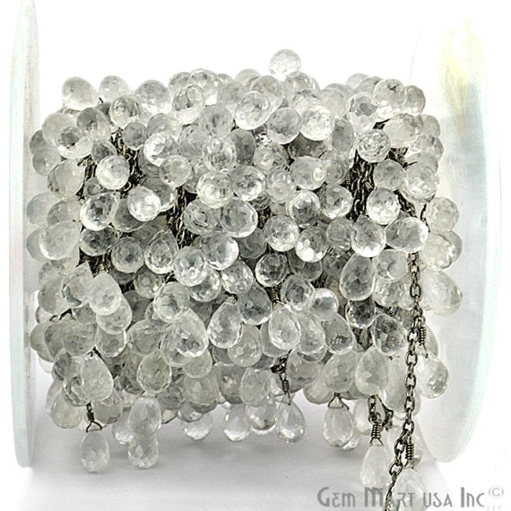 Crystal Tear Drops Oxidized...