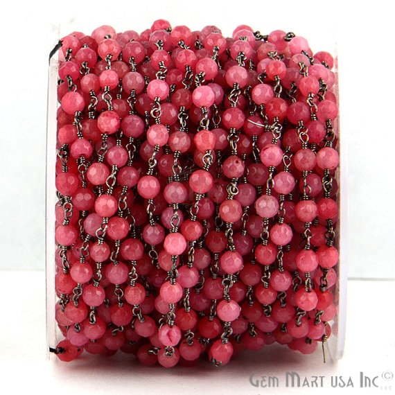 Pink Sunstone Jade 4mm...