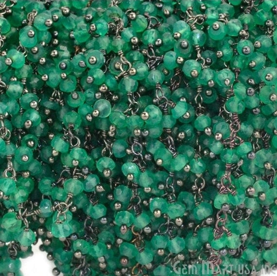 Green Onyx Faceted Beads...