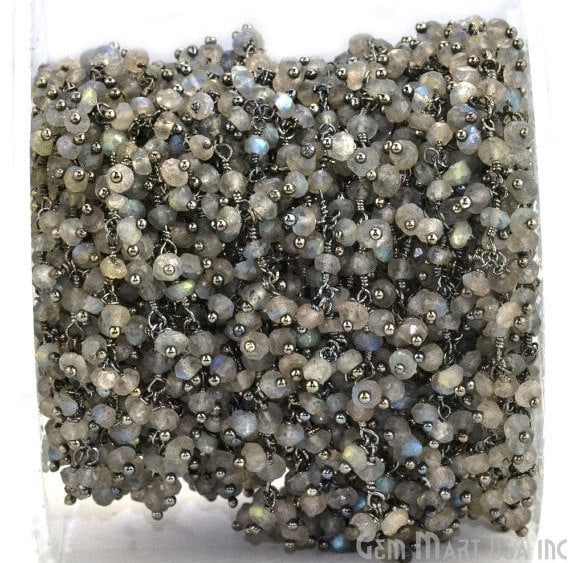 Labradorite Faceted Beads Oxidized...