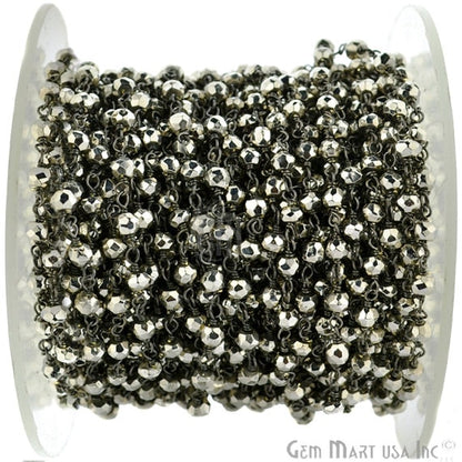 Black Pyrite Oxidized Wire Wrapped Beads Rosary Chain (762987249711)