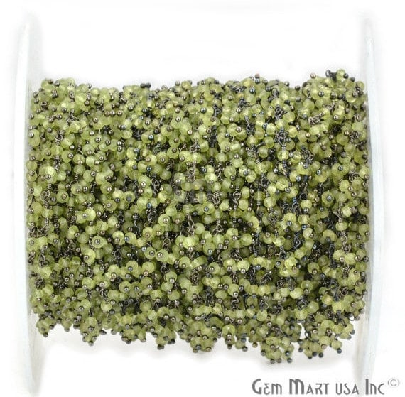 Peridot Faceted Beads Oxidized...