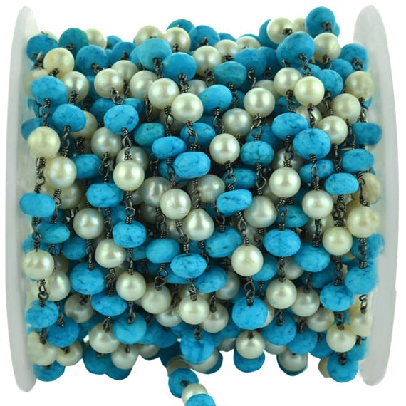 Turquoise With Pearl 6-7mm...