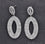 Black Plated Studded With Micro Pave White Topaz 48x20mm Dangle Earring - GemMartUSA