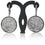 Black Plated Studded With Micro Pave White Topaz 52x31mm Dangle Earring - GemMartUSA