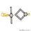 CZ Pave Charm Diamond CZ Pave Gold Plated Charm for Bracelet Pendants & Necklace (CHCZ-40112) - GemMartUSA (754674892847)