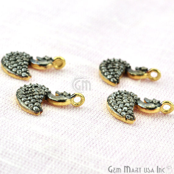 Duck Charms Diamond CZ Pave Gold Plated Charm for Bracelet Pendants & Necklace (CHCZ-40206) - GemMartUSA (754690097199)