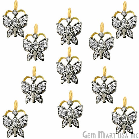 Butterfly Charms Diamond CZ Pave Gold Plated Charm for Bracelet Pendants & Necklace (CHWS-40015) - GemMartUSA (755005554735)