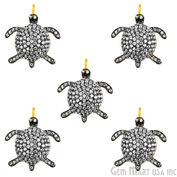 Tortoise Charms Diamond CZ Pave Gold Plated Charm for Bracelet Pendants & Necklace (CHWS-40092) - GemMartUSA (755026755631)