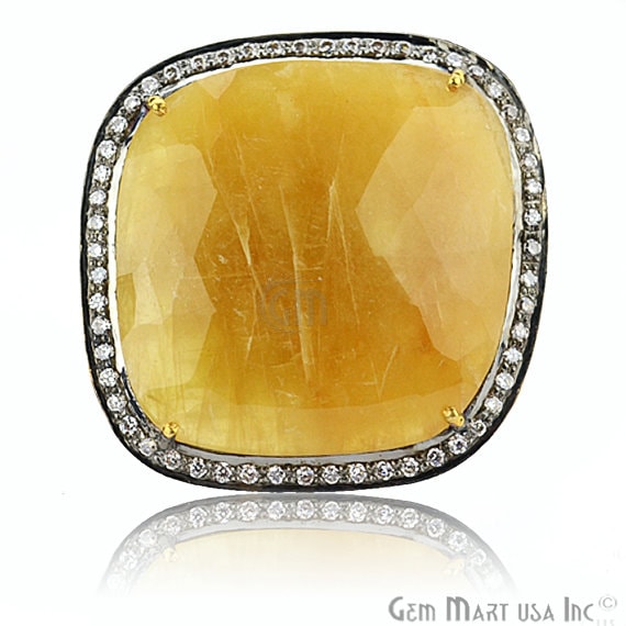 Yellow Sapphire Cz Pave...