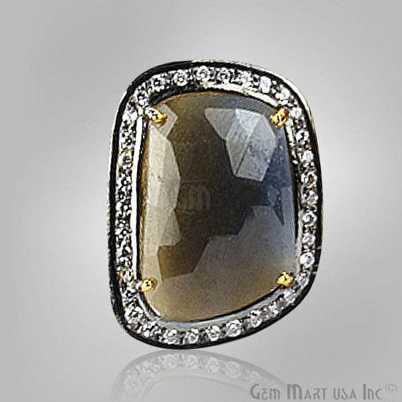 Sapphire Cz Pave Diamond...