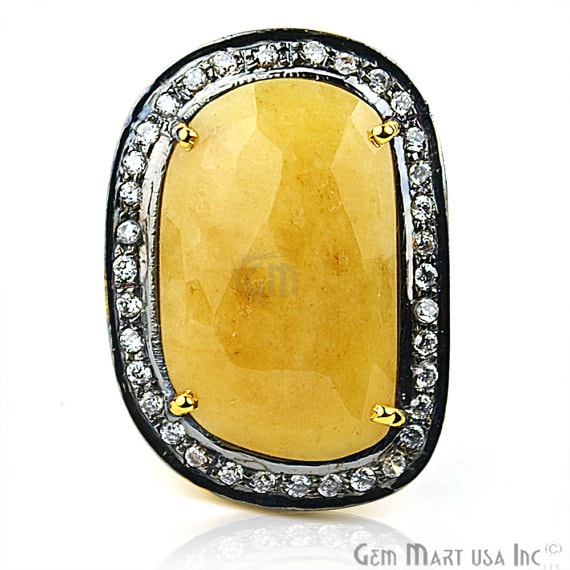 Sapphire Cz Pave Diamond...