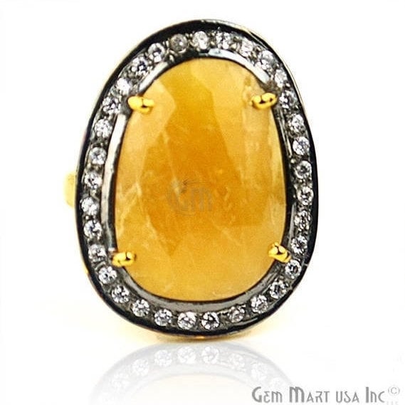 Sapphire Cz Pave Diamond...