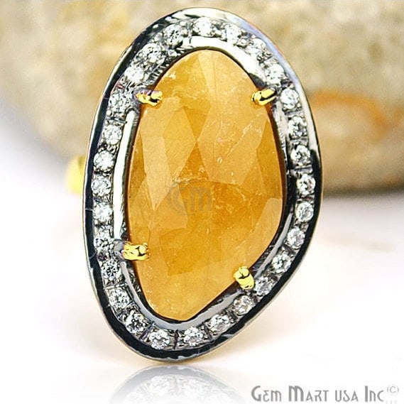 Sapphire Cz Pave Diamond...