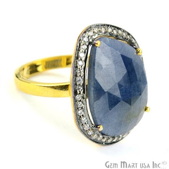 Sapphire Cz Pave Diamond...