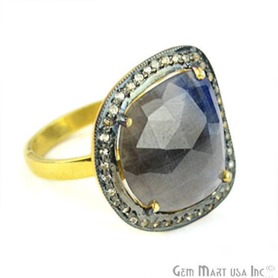 Sapphire Cz Pave Diamond...
