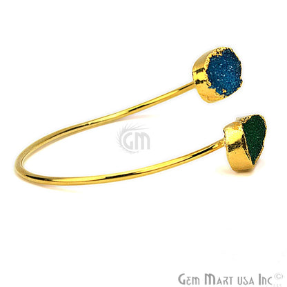 Elegant Adjustable Double Druzy Gemstone Stacking Bangle Bracelet - GemMartUSA (754816876591)