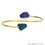 Elegant Adjustable Double Druzy Gemstone Stacking Bangle Bracelet - GemMartUSA (754953224239)