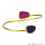Elegant Adjustable Double Druzy Gemstone Stacking Bangle Bracelet - GemMartUSA (754960531503)