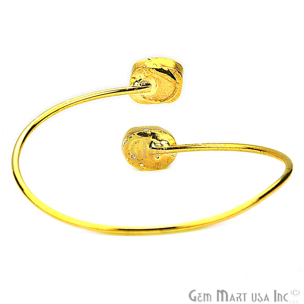 Elegant Adjustable Double Druzy Gemstone Stacking Bangle Bracelet - GemMartUSA (754963742767)