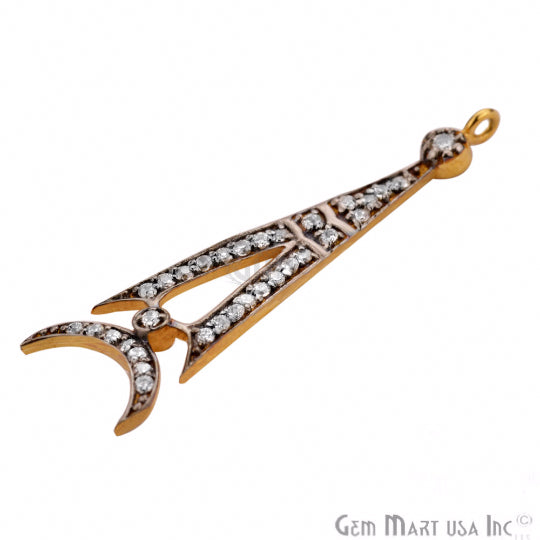 Cubic Zircon Pave 'Madina' Gold Vermeil Charm For Bracelet & Pendants - GemMartUSA
