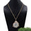 One Of A Kind Solar Druzy 54x46mm Gold Electroplated Single Bail 24 Inch Necklace Chain Pendant - GemMartUSA