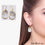 White Geode Druzy Organic Shape 35x22mm Gold Electroplated Gemstone Dangle Hook Earring - GemMartUSA