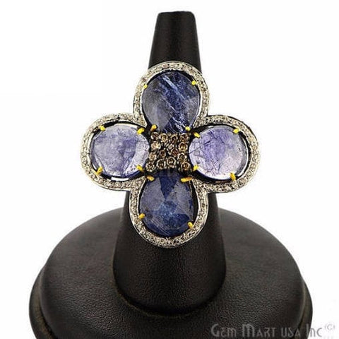 Victorian Estate Ring, 15.70 cts Sapphire with 0.66 cts of Diamond as Accent Stone (DR-12104) - GemMartUSA (763511832623)