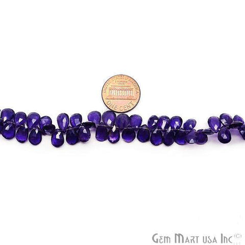 Amethyst Rondelle Drops Faceted Gemstone Beads Jewelry Making Supplies (DRAM-70006) - GemMartUSA