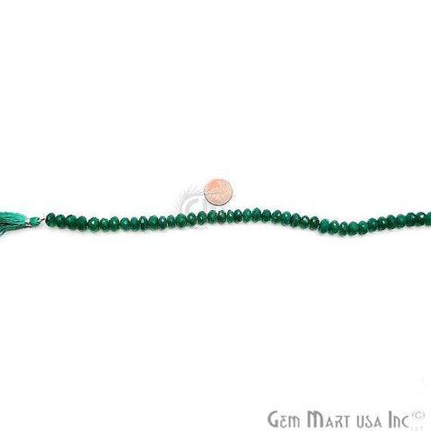 Green Onyx Faceted Square Gemstone Rondelle Beads Jewelry Making Supplies (DRGO-70002) - GemMartUSA