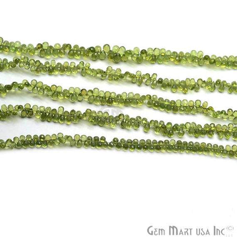 Peridot Faceted Drops Gemstone Rondelle Beads Jewelry Making Supplies (DRPT-70004) - GemMartUSA