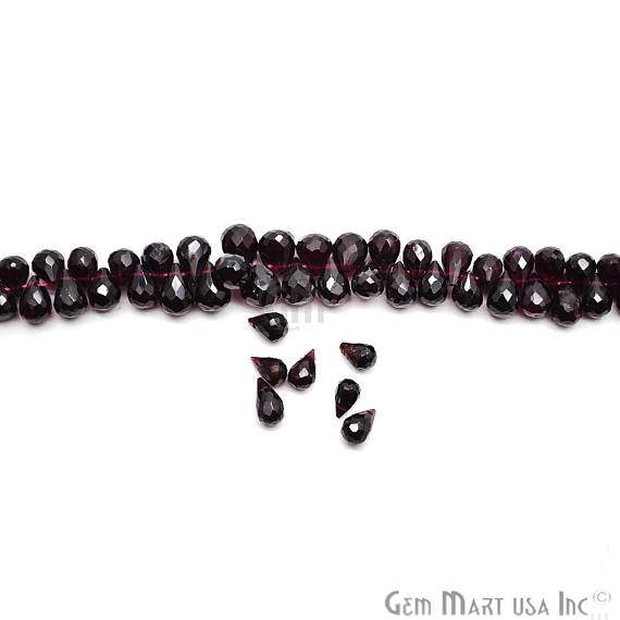 Rhodolite Faceted Drops Gemstone Rondelle Beads Jewelry Making Supplies (DRRD-70002) - GemMartUSA
